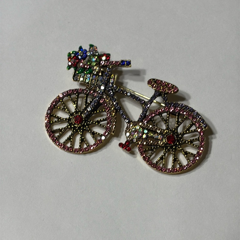 Bicycle Bike Brooch Pin Bling New - Picture 3 of 5